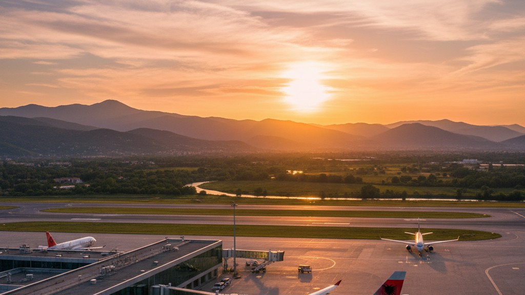 Terminal moderna del Aeropuerto Internacional de Tirana