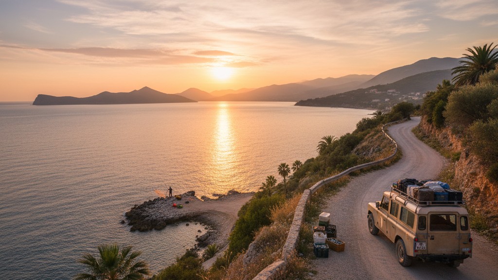 Border control and ferry terminal area at Saranda port